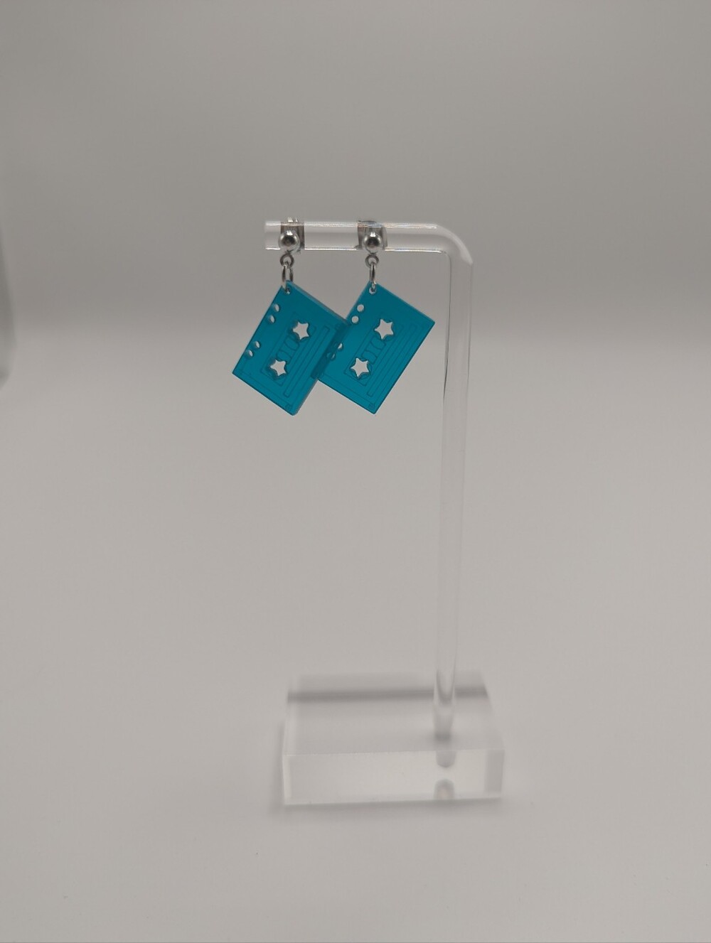Blue Retro Cassette Tape Dangle Earrings - Unbranded